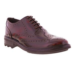 Roamers Mens 5 Eyelet Lace up Casual Brogue Oxford Leather Shoes Sizes 7-13 / Ox